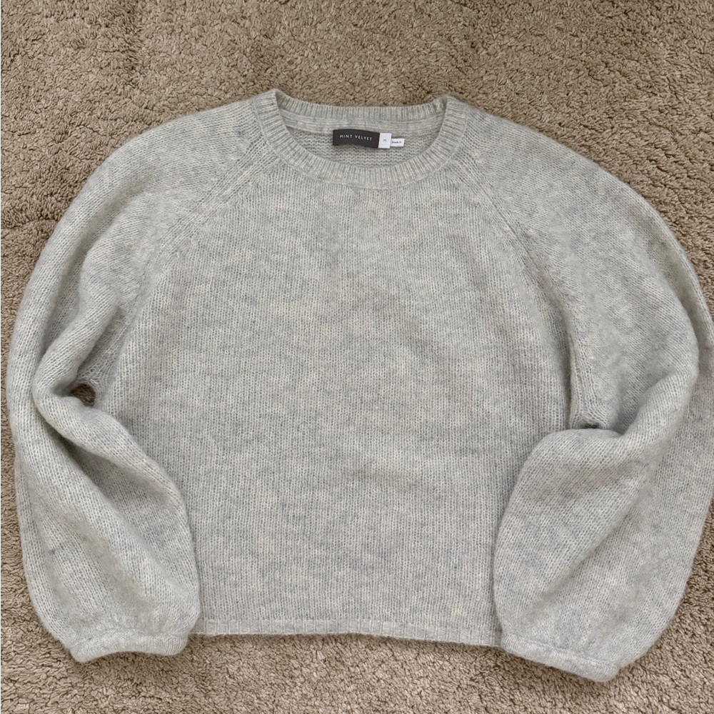 Mint Velvet Light Gray Women's Crew Neck Sweater
